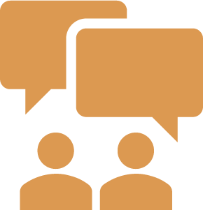 orange icons conversations