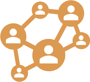 orange icons network nodes cropped tight