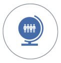 global collaboration icon in circle
